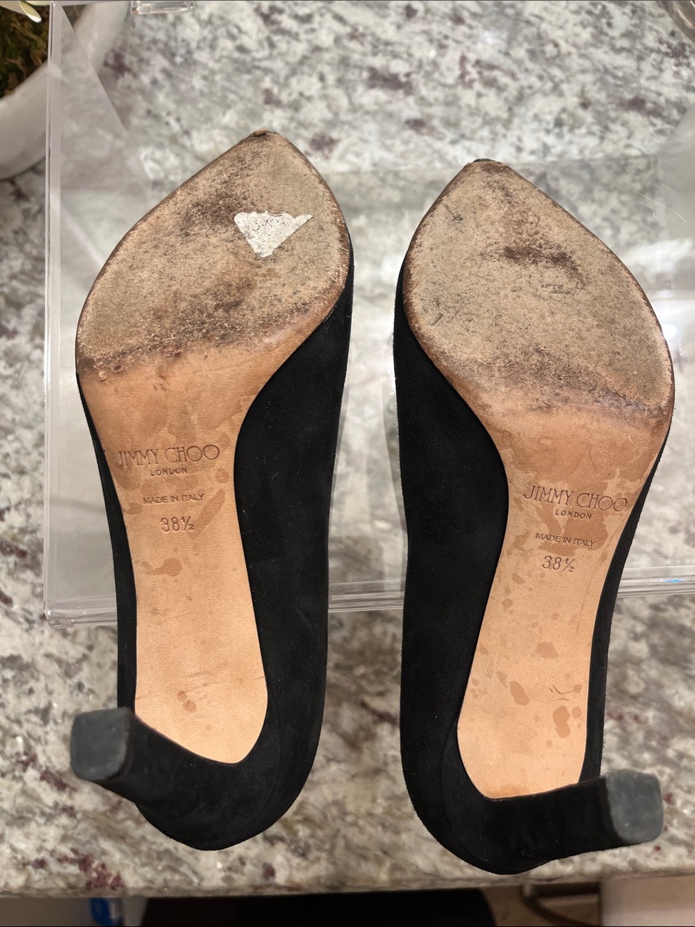 Jimmy Choo Black Suede Pointed Pumps with V-Cut - Picture 5 of 8